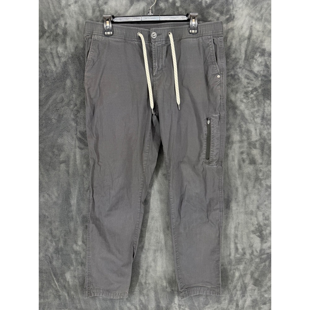 Vuori Ripstop Climber Pants Mens XL Charcoal Grey VW401 Elastic Waist Hiking